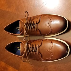 NWOT Cole Haan Men's Grand OS Wingtip Oxford Shoes  Tan Size 10.5.